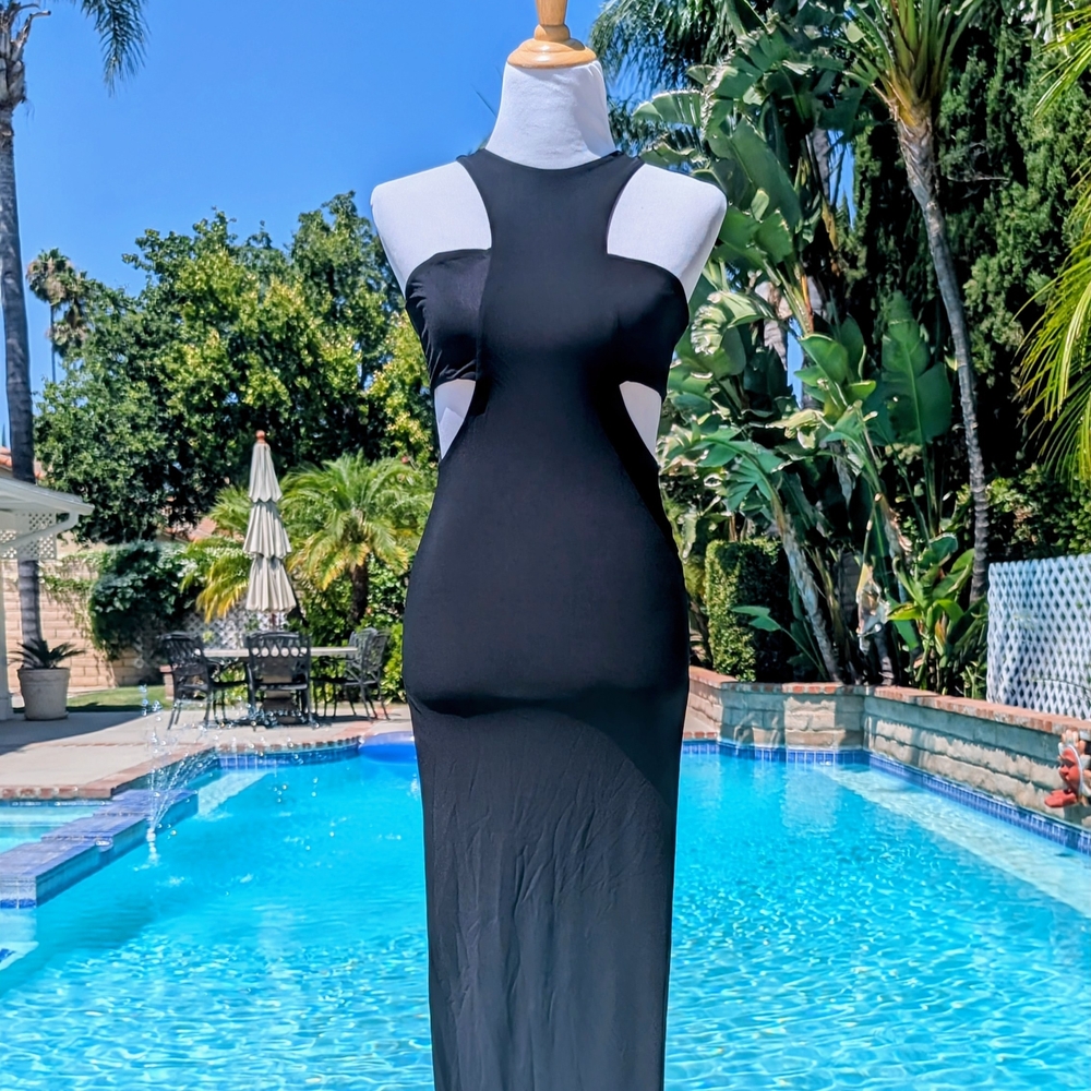 Fashion Nova Black Backless Dress